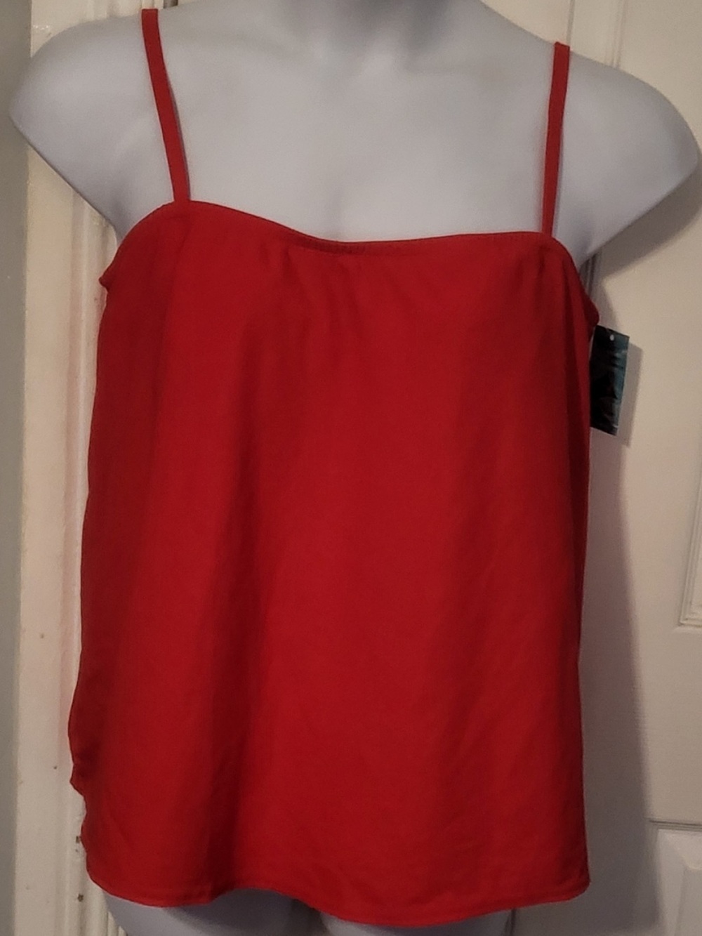 NWT Announcements Women's Red Maternity Tankini Swim Top